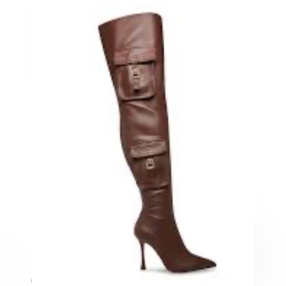 *RARE* Steve Madden Brittany Brown leather Over-The-Knee boots 7.5, NIB Sold out